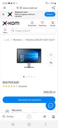 Monitor Dell P2416D displayport hdmi usb