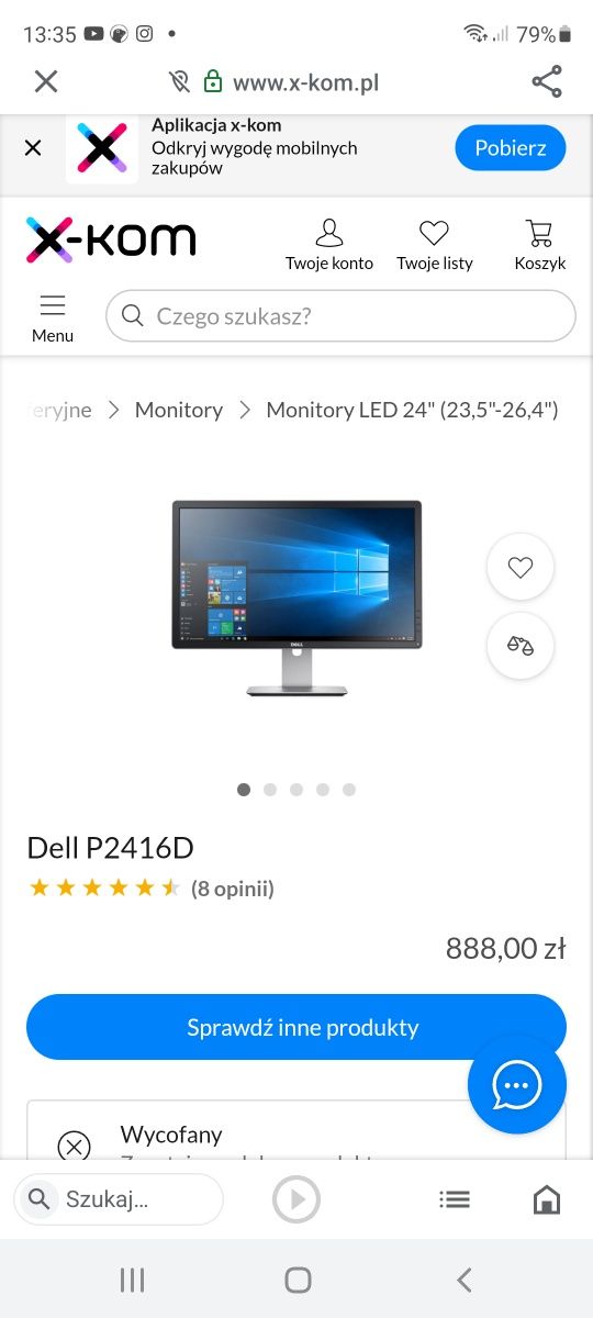 Monitor Dell P2416D displayport hdmi usb