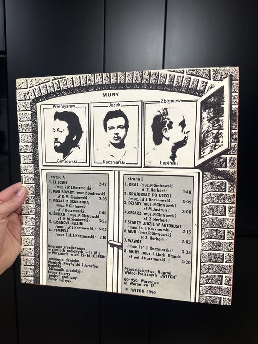Gintrowski Kaczmarski Łapiński - Mury 1990 wifon winyl