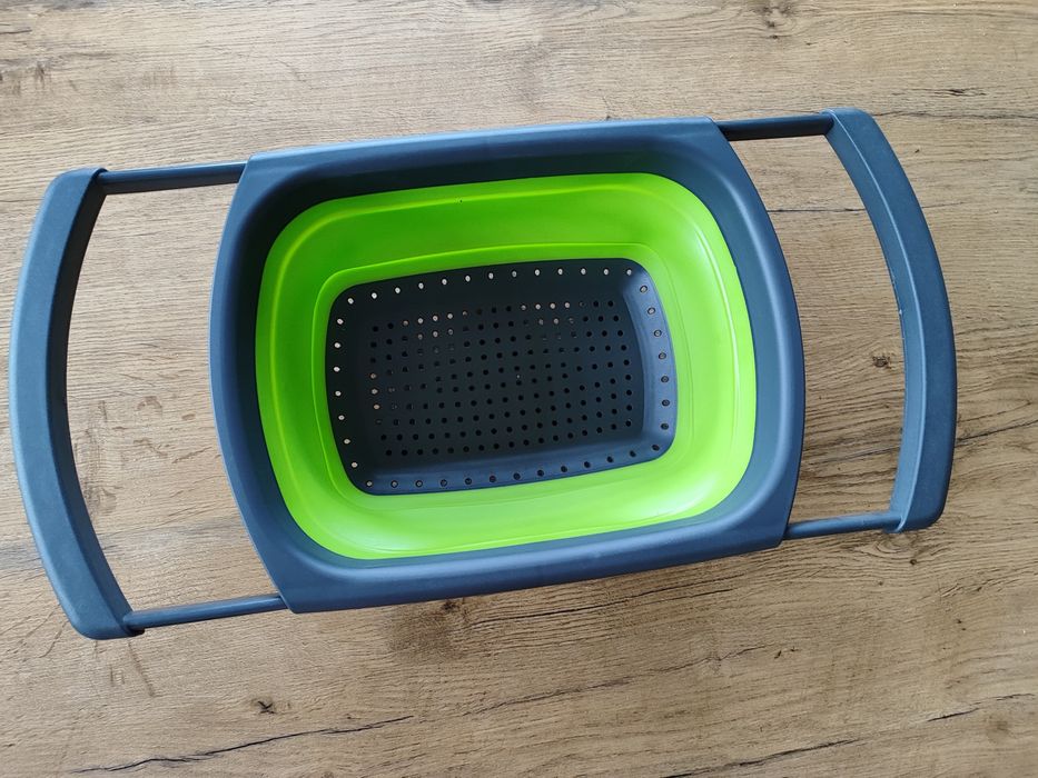 Durszlak cedzak składany silikonowy płaski regulowane rączki