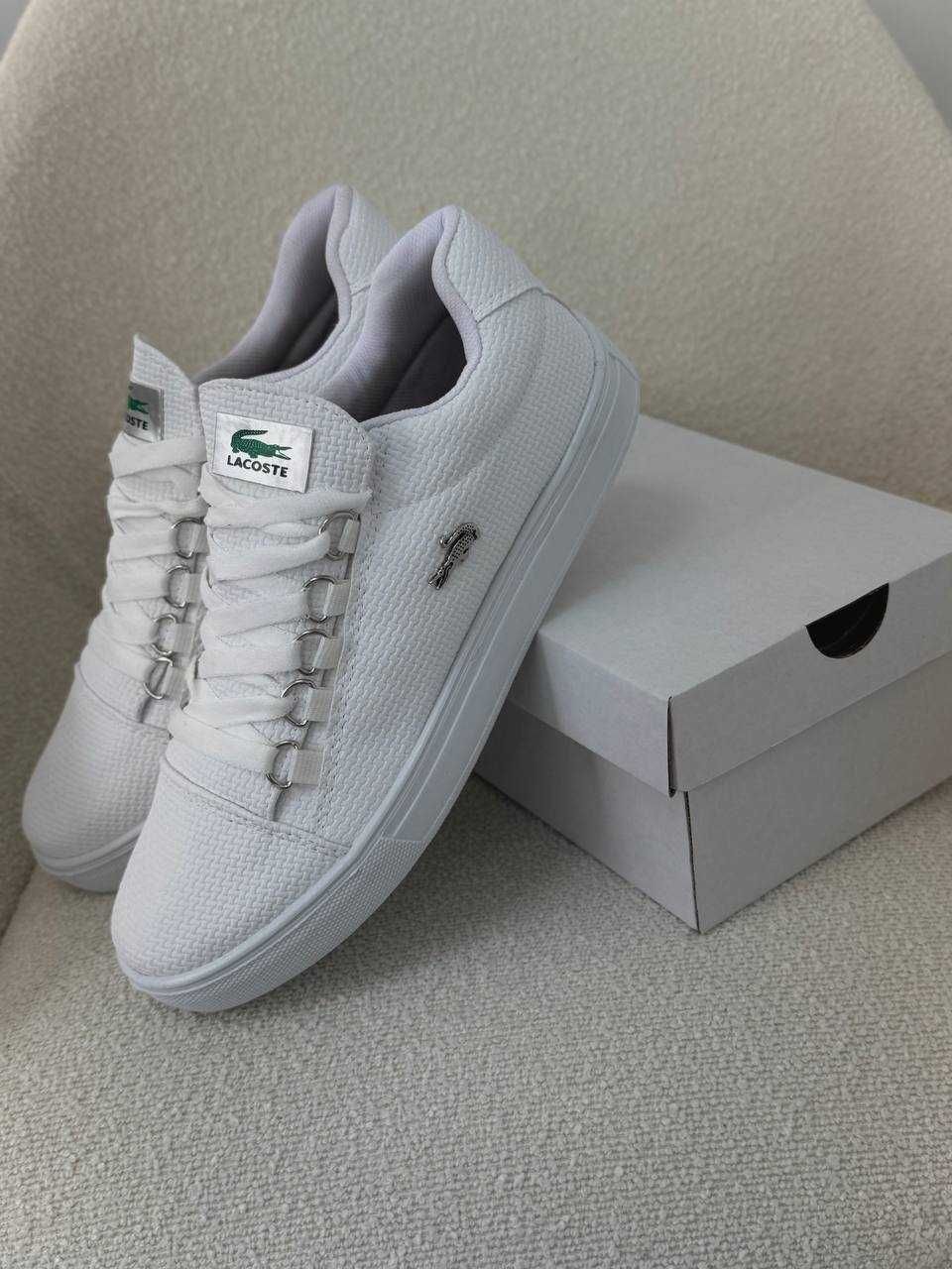 Чоловічі кросівки Lacoste білі кеди Лакоста