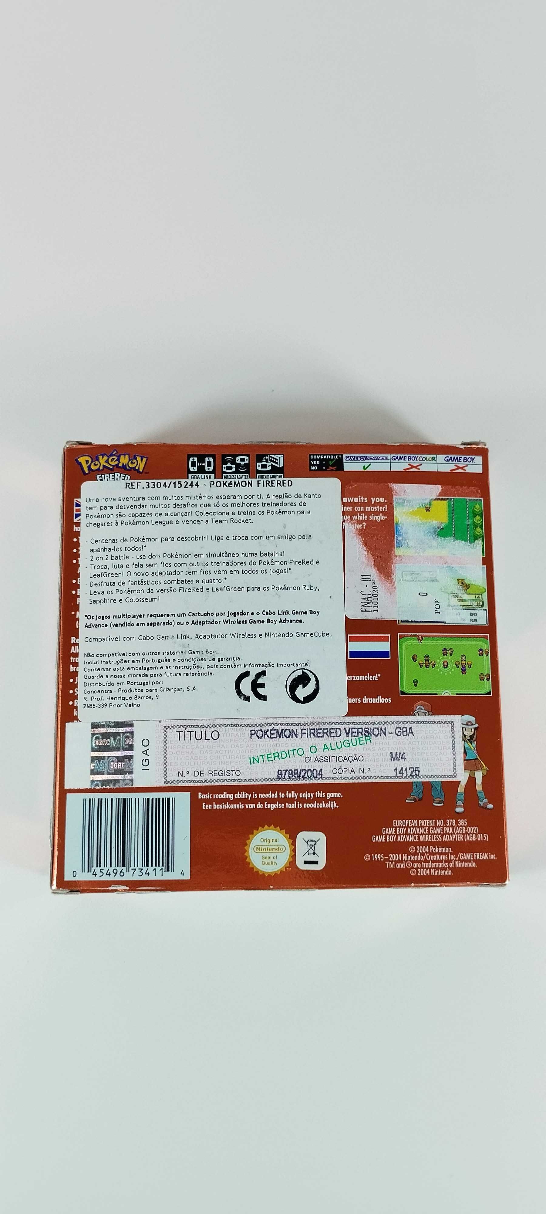 Pokemon Firered com adaptador wireless GBA Gameboy Advance