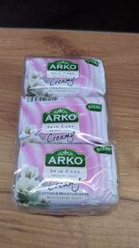 Zestaw 6 mydeł w kostce Bawełna Arko Beauty Soap Creamy Cotton & Cream