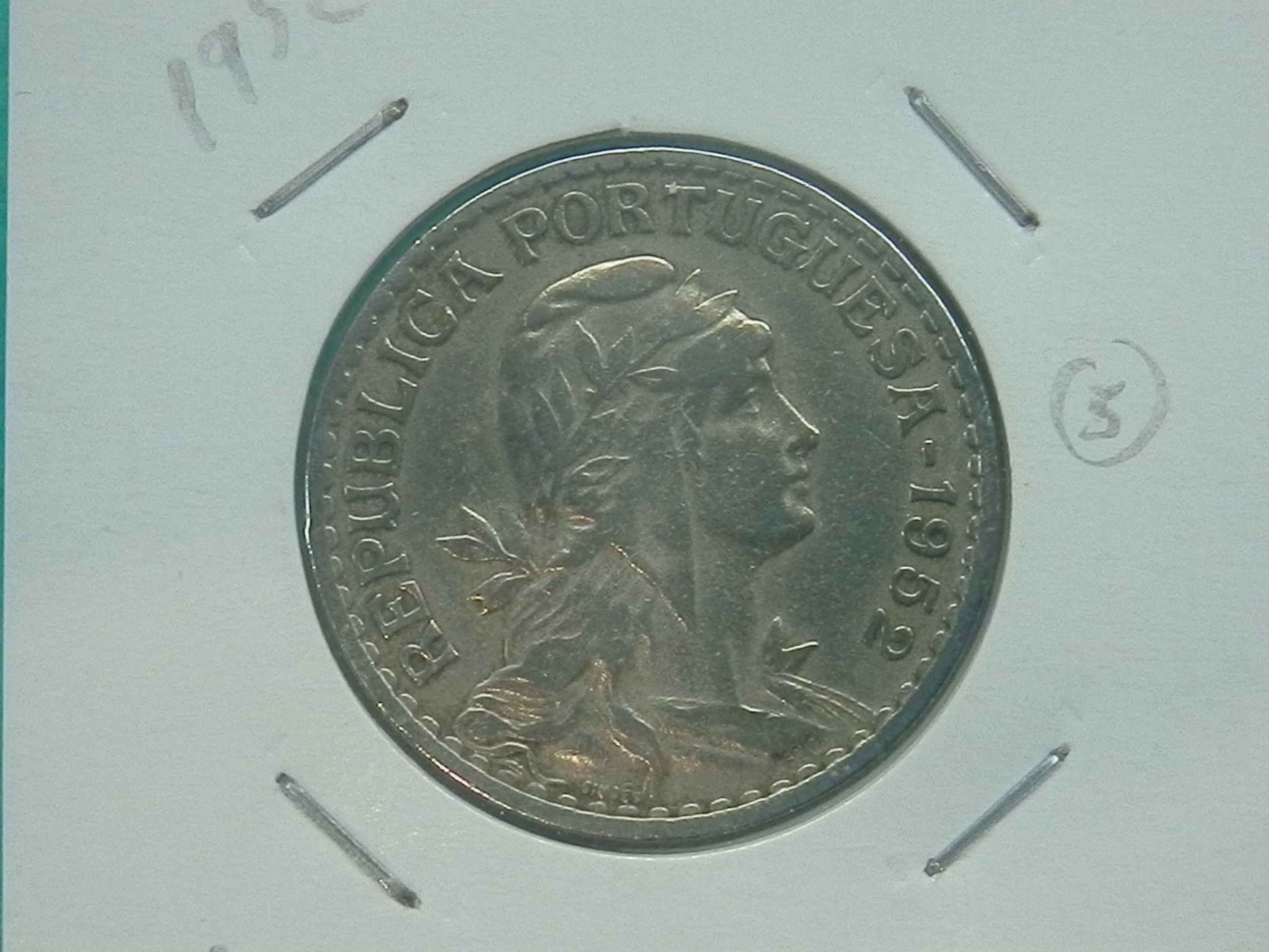 1313 - República: 1 escudo 1952 alpaca, por 1,60