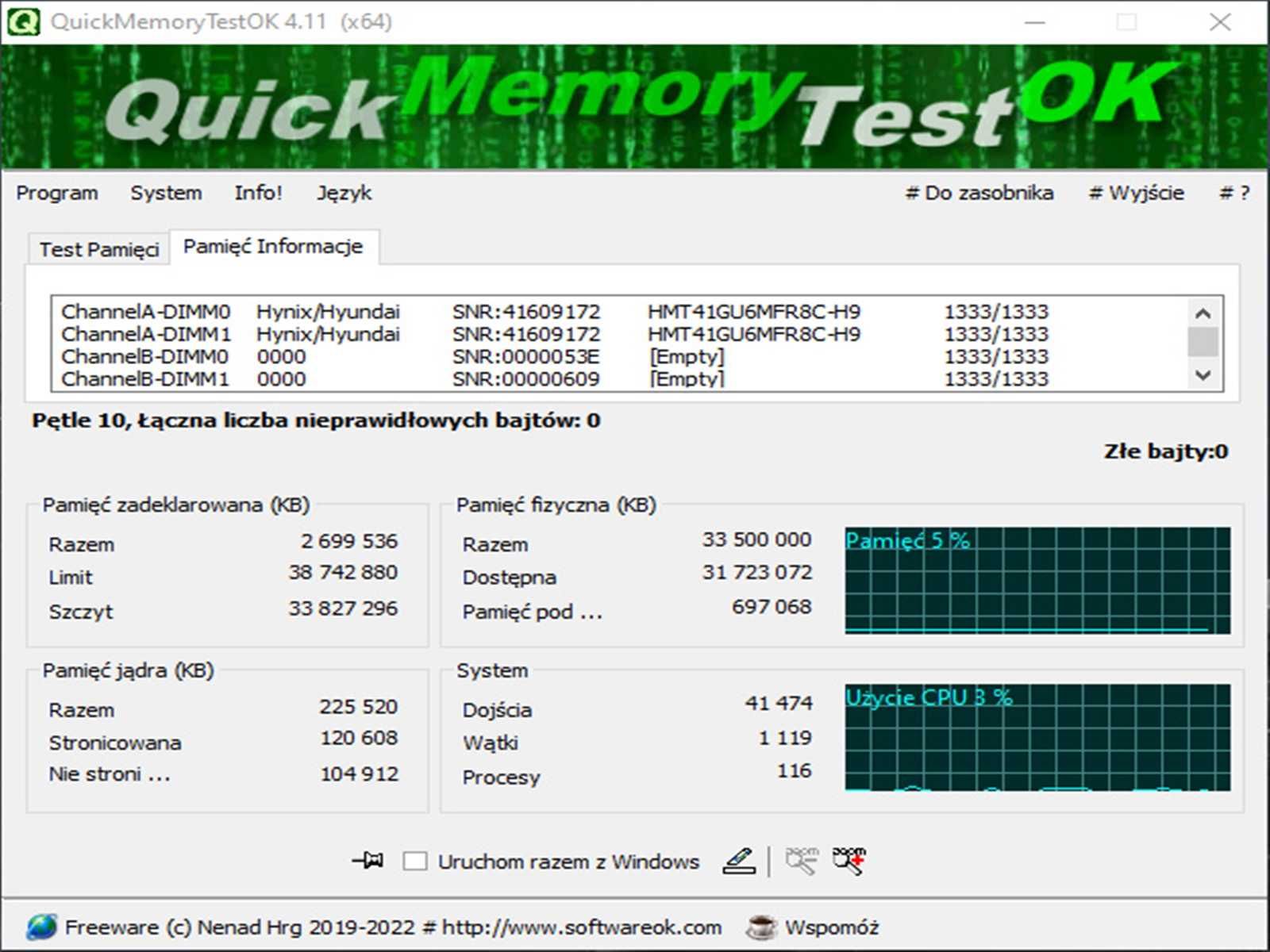 DDR3 16GB HyniX TecMiYo 10600 L -Komputer
