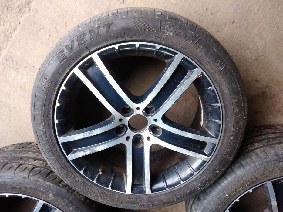 Alufelgi 5x120 18" czarno srebrne opony letnie 245/45ZR18 zamienię