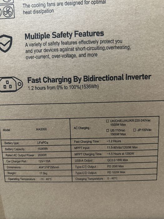 Зарядна станція ABOK 2000 Вт екофлов ecoflow экофлоу