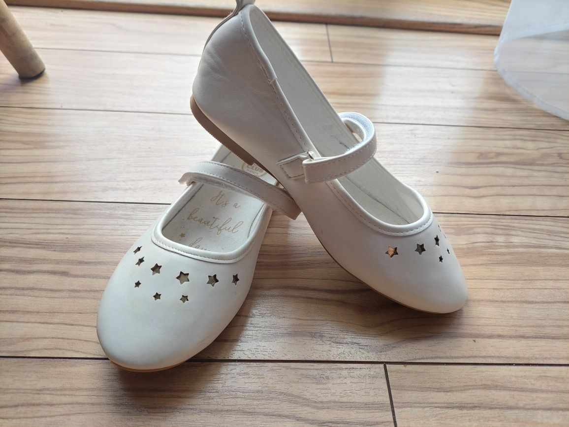 Buty dla dziewczynki 35 EUR Cool Club komunia chrzest urodziny białe