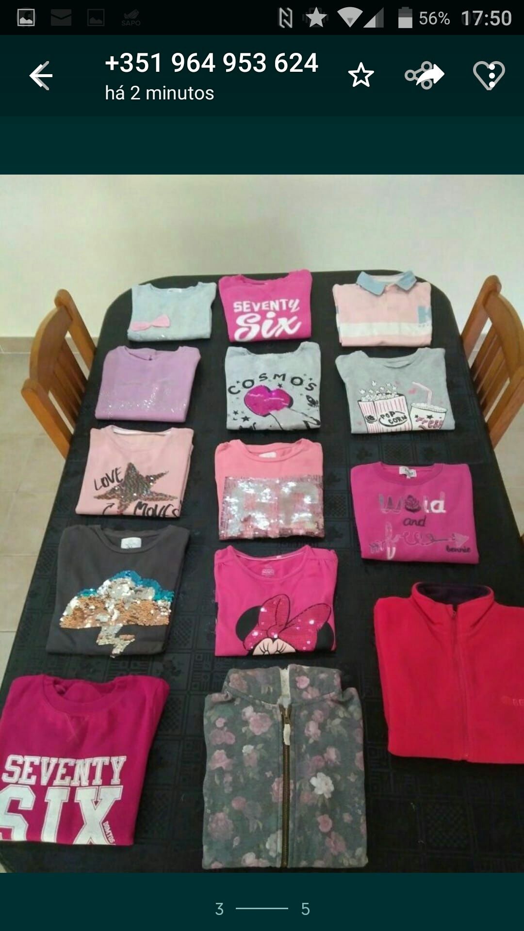 Lote de Camisolas Outono/Inverno para Meninas dos 8 aos 11 Anos