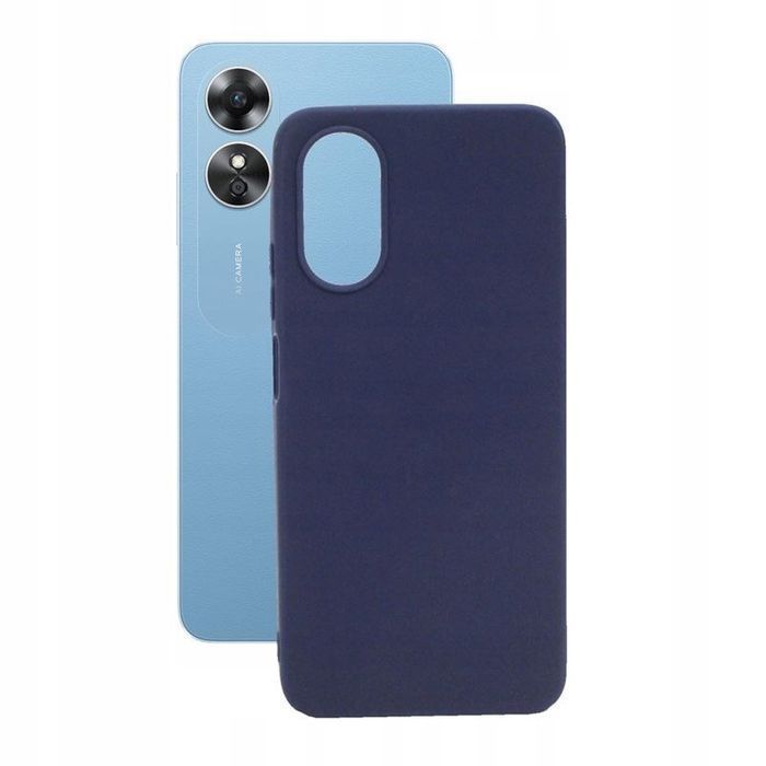 Etui Silikonowe Plecki Matt Do Oppo Reno 12F / 12Fs Ciemnoniebieskie
