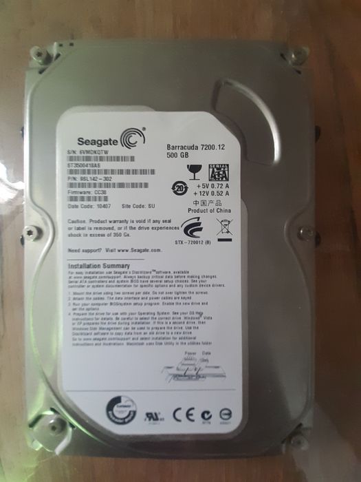 Продам жесткий диск Seagate 500gb
