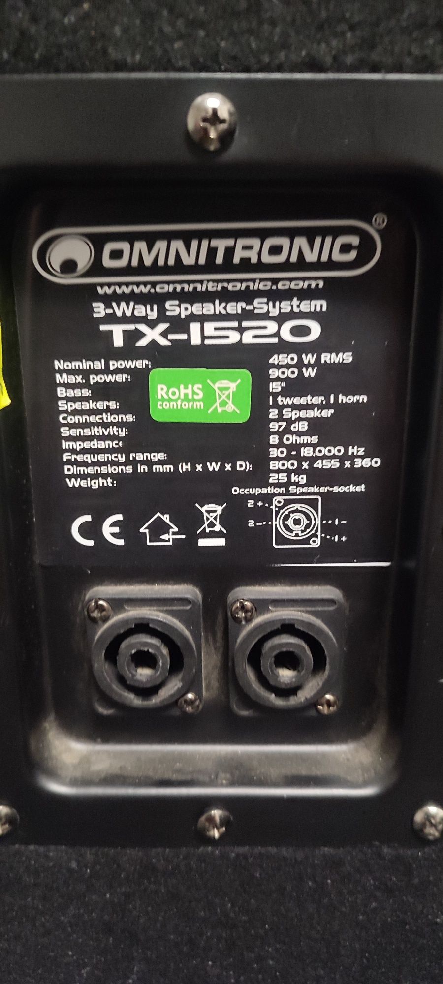 Kolumny Estradowe OMNITRONIC BX1850  Subwoofer  i  TX-1520  3 drożne