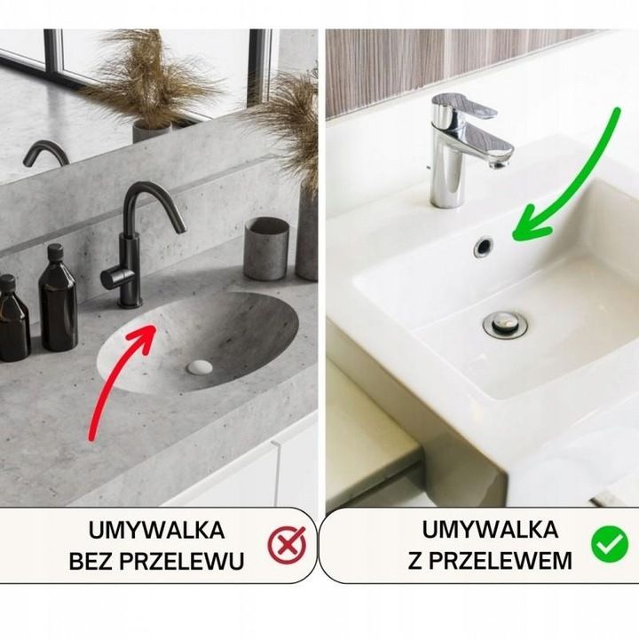 Korek Klik-Klak Do Umywalki Bez Przelewu Srebrny Chrom Do Łazienki Wc