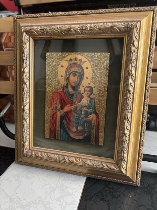 Icone Virgem Santa com garantia e certificado autenticidade