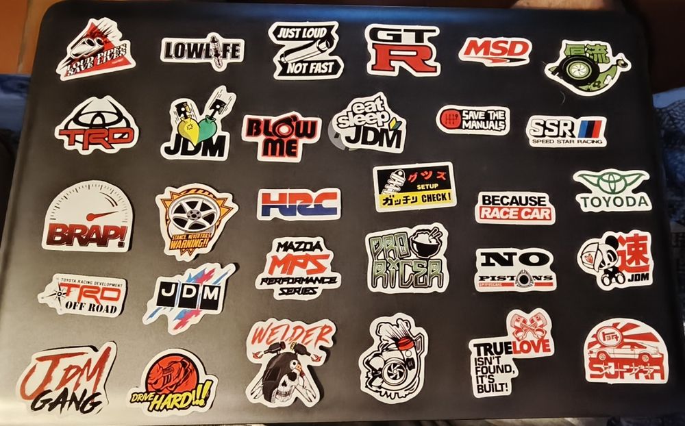 Pack de 30 Mini Adesivos JDM Cool Racing Car