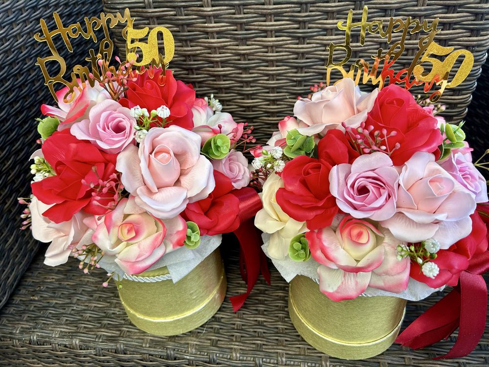 Flowerbox z kwiatów mydlanych na różne okazje