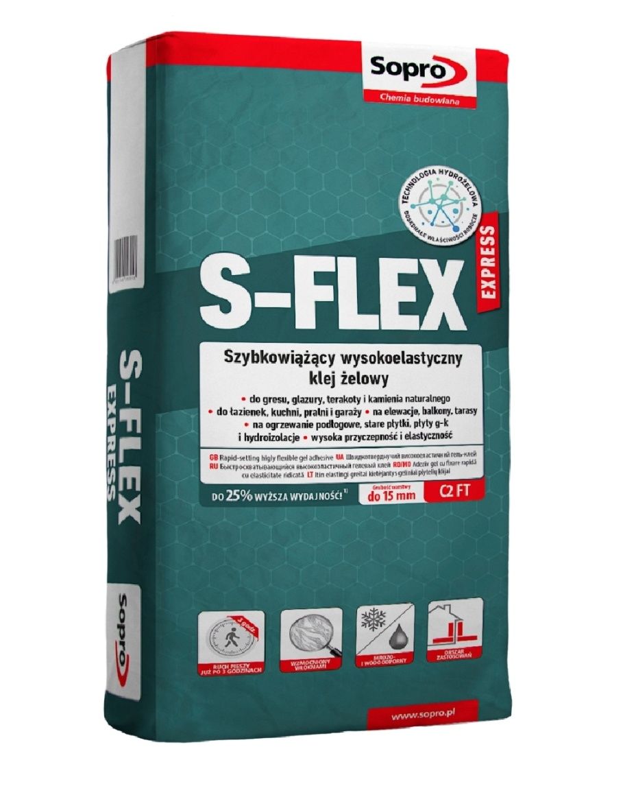 Sopro WYSOKOELASTYCZNY klej do płytek S-FLEX Express 203 żelowy 22,5kg