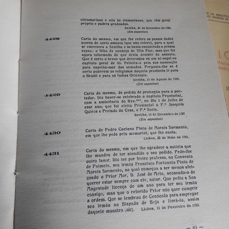 Catalogo da corresp. dirigida Frei Manuel Cenáculo Vilas-Boas