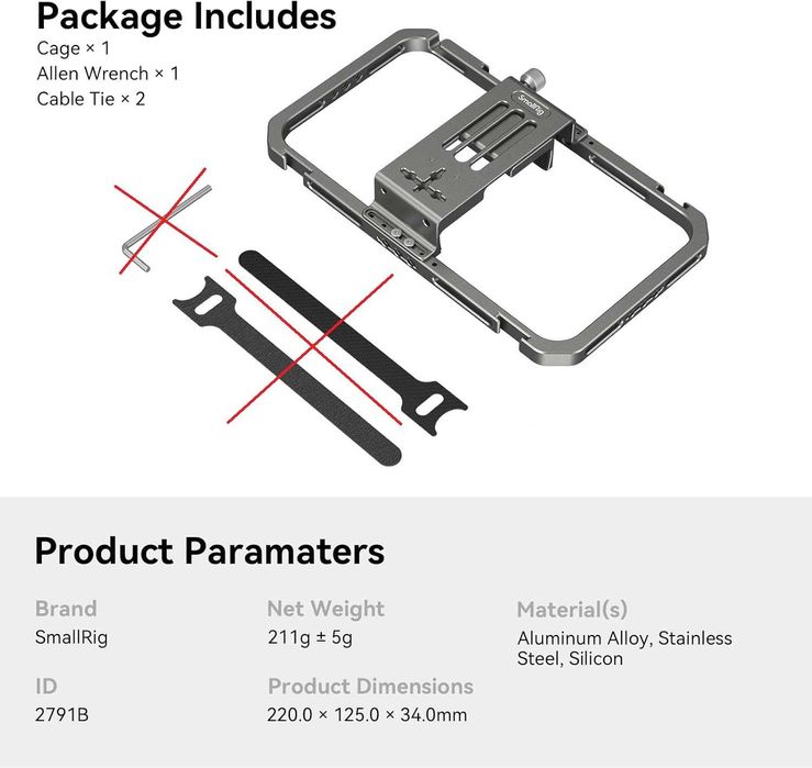SmallRig 2791B - uniwersalna klatka na telefon