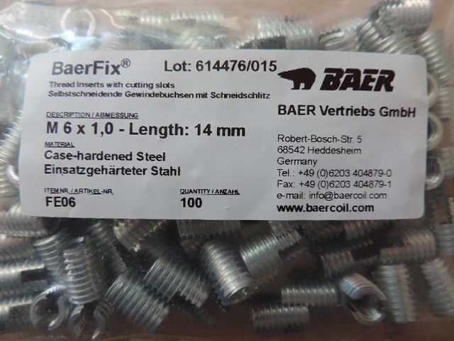 Tulejki Zerwany Napraw Gwint M6 X 1,0 14mm Tulejka