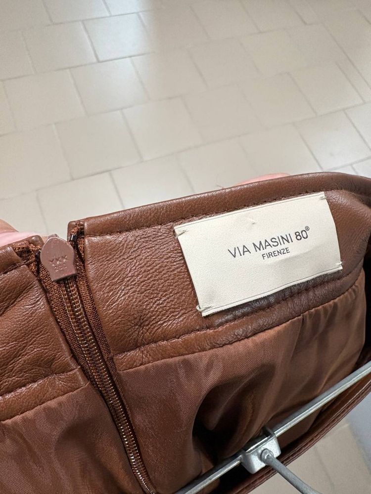 Спідниця шкіряна Via Masini 80 Firenze size 46 міді
