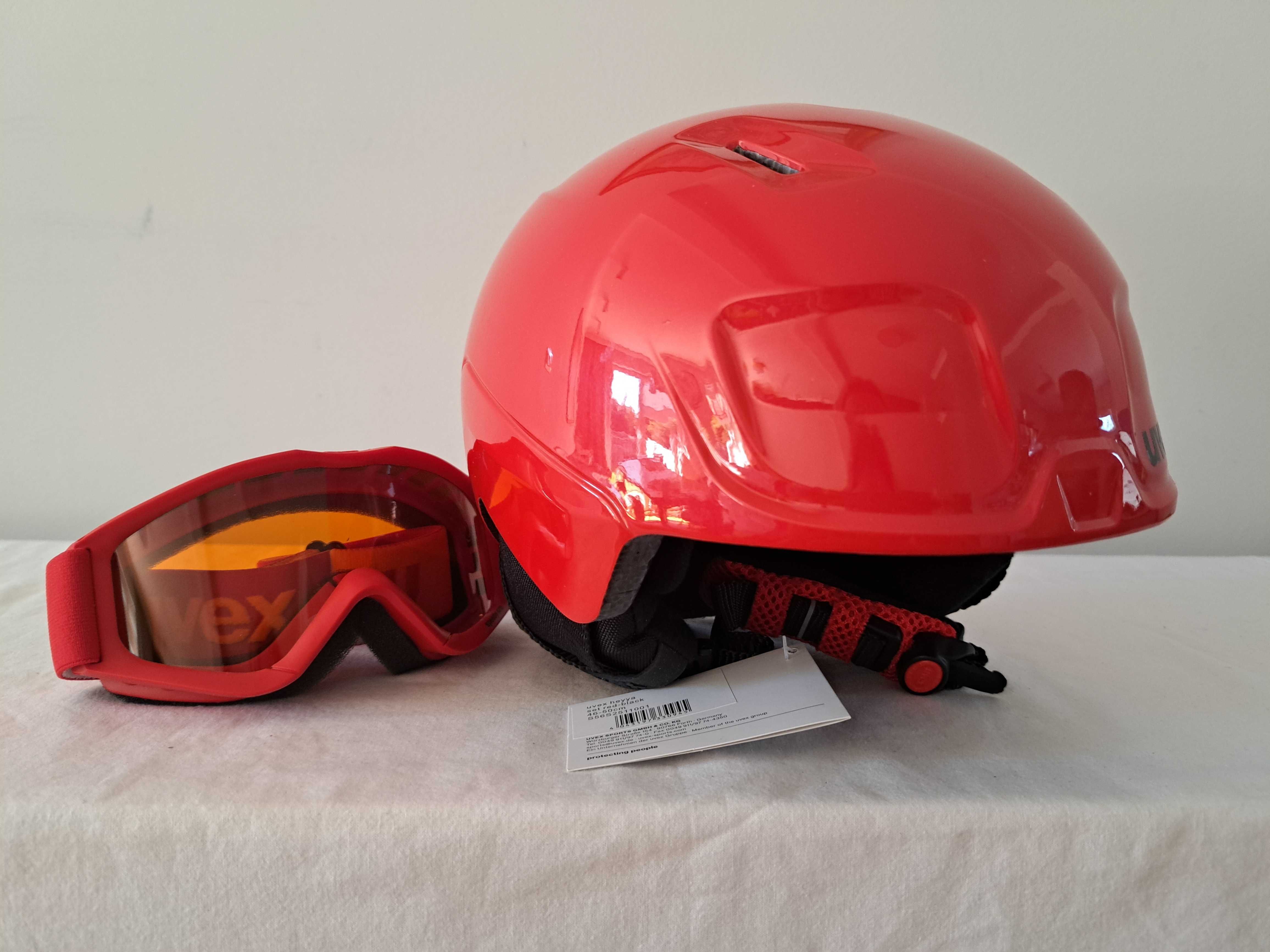 Kask narciarski dziecięcy Uvex Heyya Set Red Black Speedy XS 46-50cm