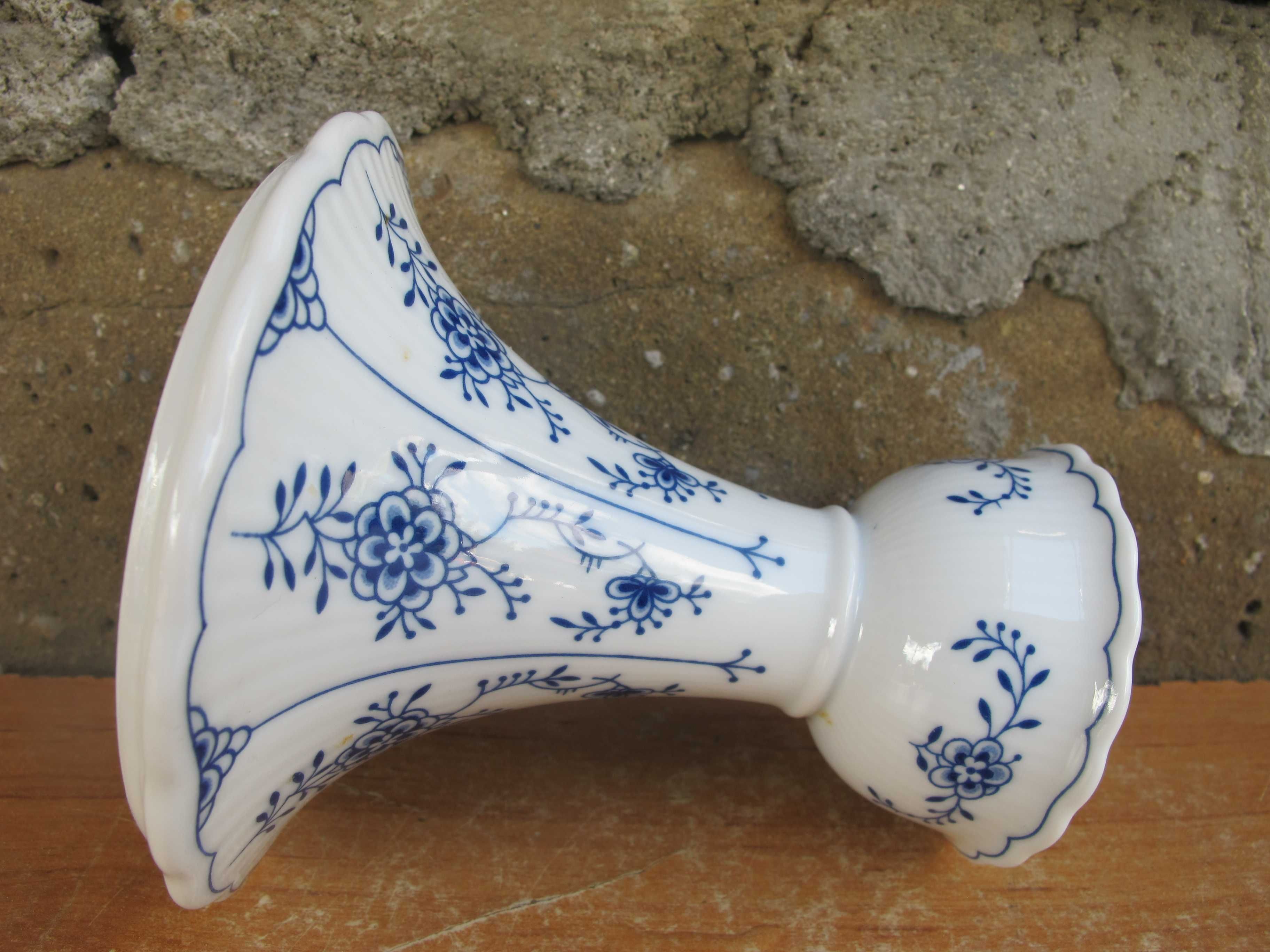 Sygnowany Porcelanowy Świecznik_WZÓR SŁOMKOWY_