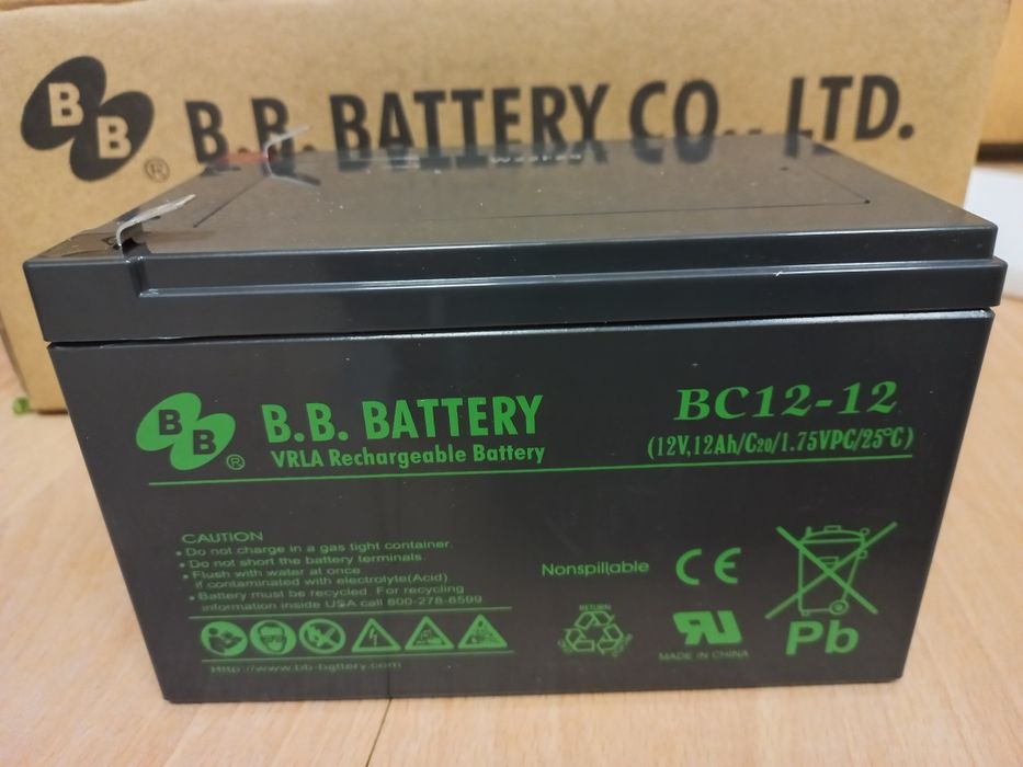 Акумулятор AGM B.B. Battery 12в 12 а/г