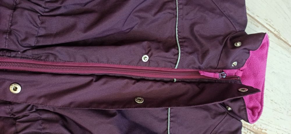 Śliwkowy kombinezon Alpine zimowy dziewczynka 6lat bdb