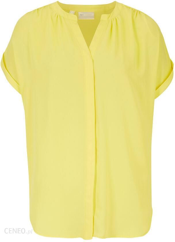 bonprix żółta koszulowa bluzka guziki krótki rękaw 40/42