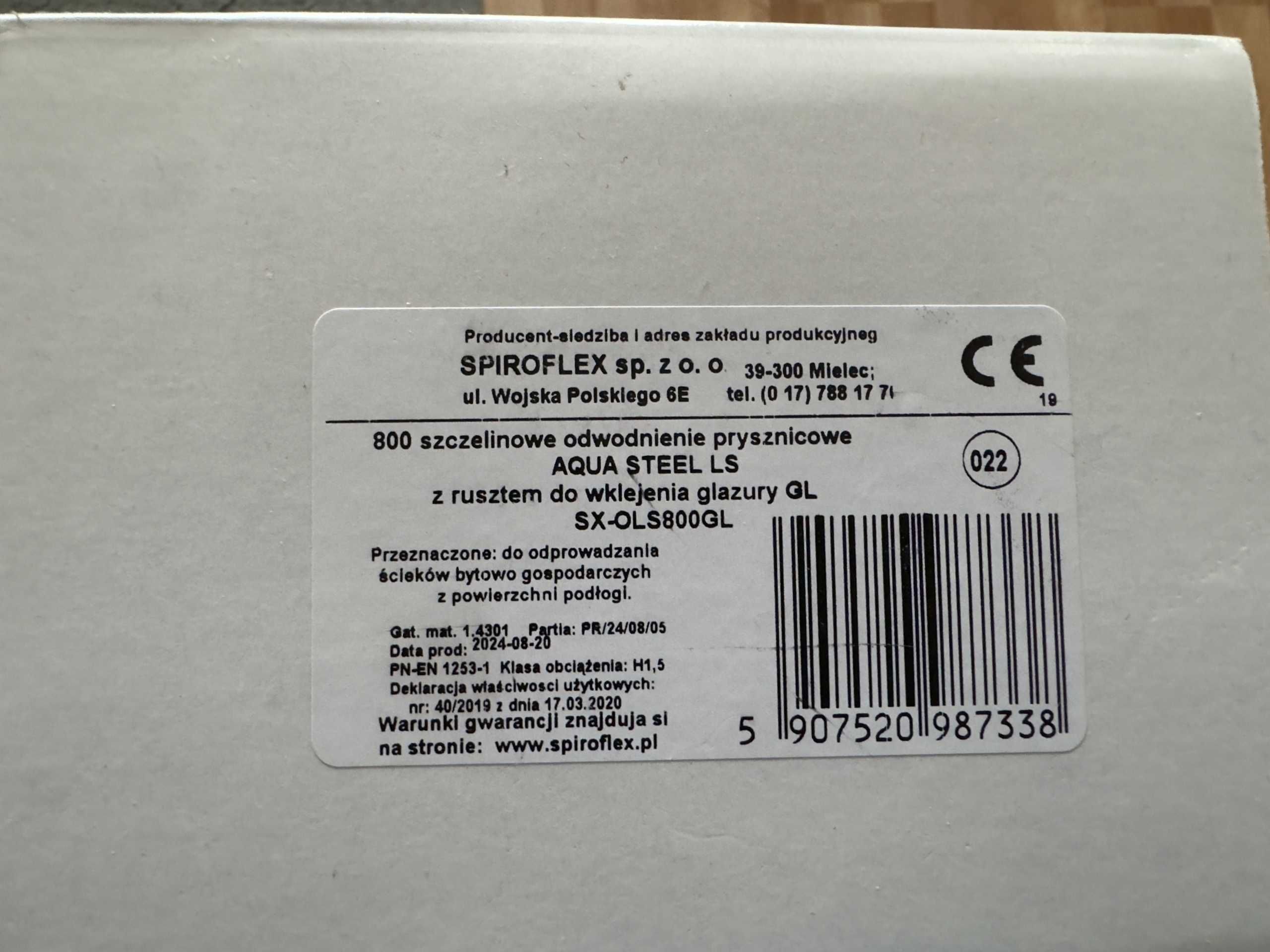 Odwodnienie prysznicowe przyścienne Siroflex Aqua SX-OLS800GL