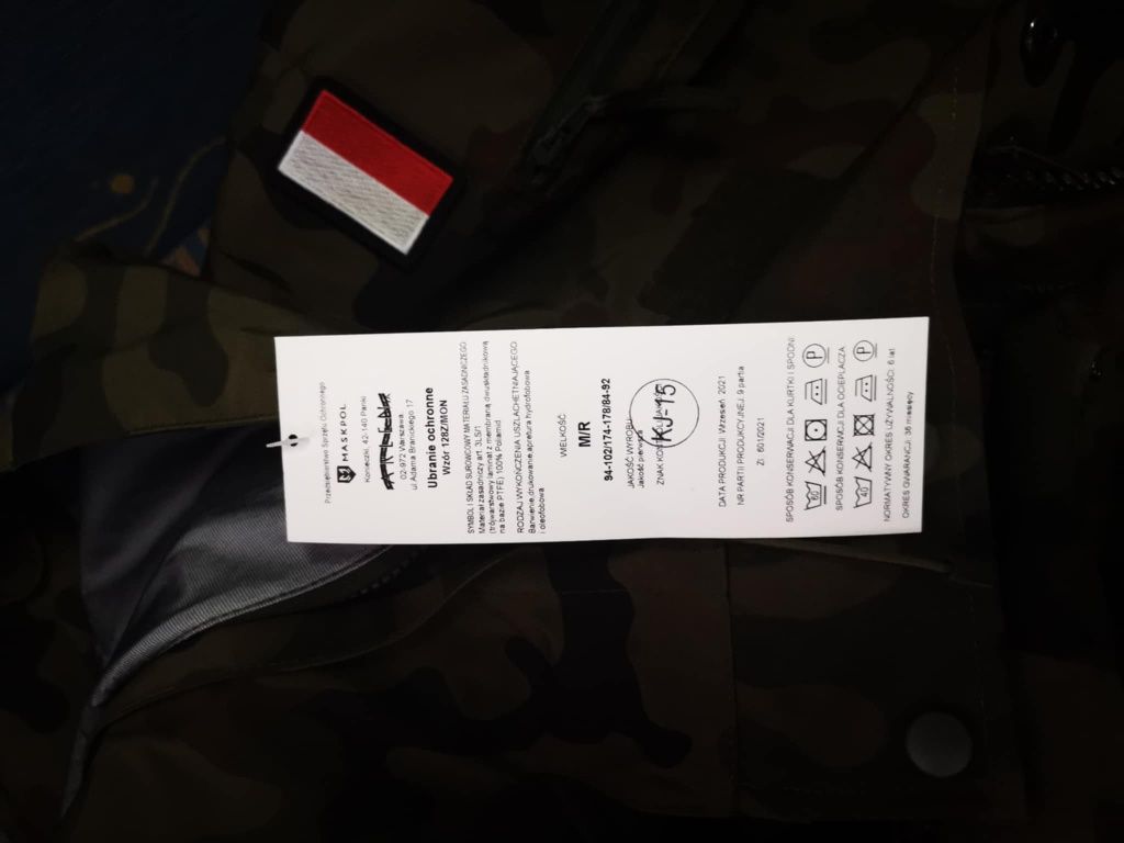 Odzież ochronna goratex wojskowa rozmiar M/R