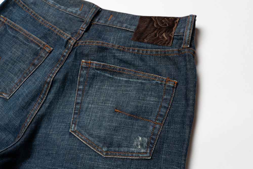 MAURO GRIFONI Distressed Denim Jeans Pony Patch  [Pmh016451]