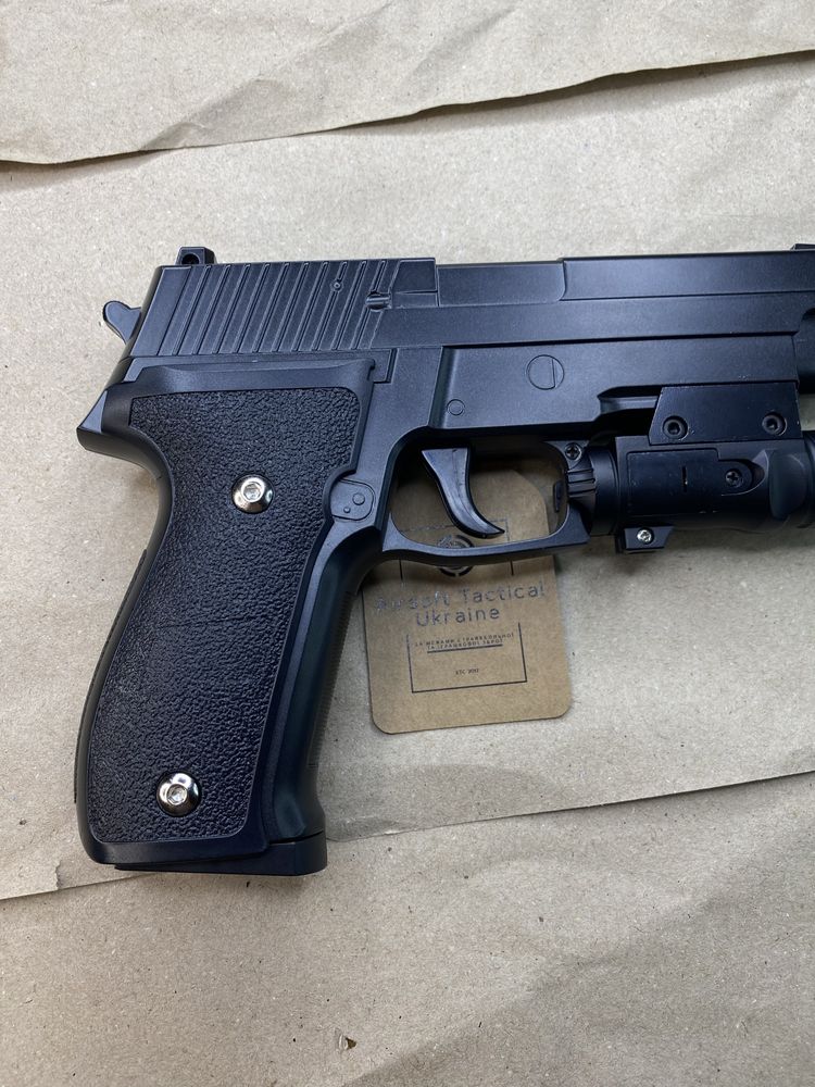 Металевий пістолет з глушником, лазером Sig Sauer p226 Pro (іграшка)