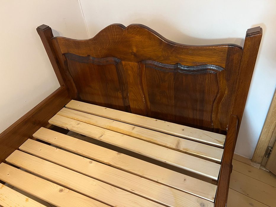 ręcznie robione dębowe łóżko 110x208