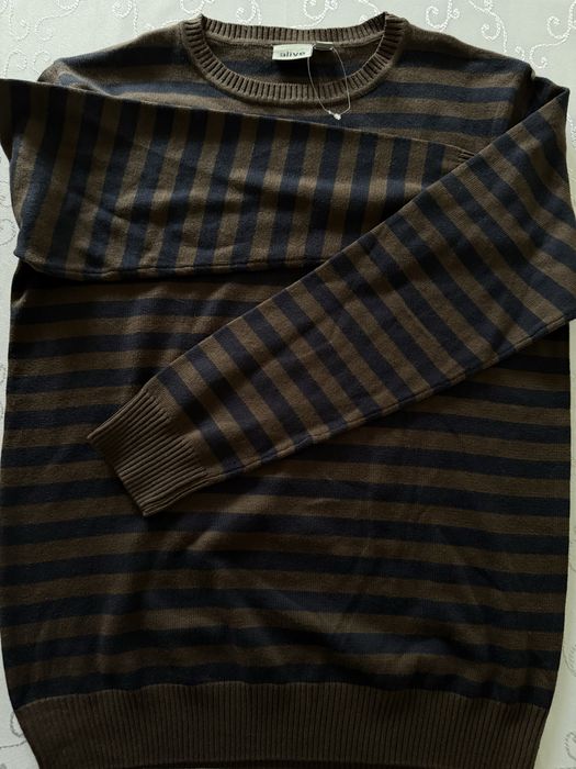 Sweter Męski w Paski Styl Klasyczny Elegancki XS , 164