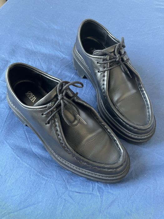 Czarne skórzane mokasyny lordsy półbuty wiązane loafersy skórzane