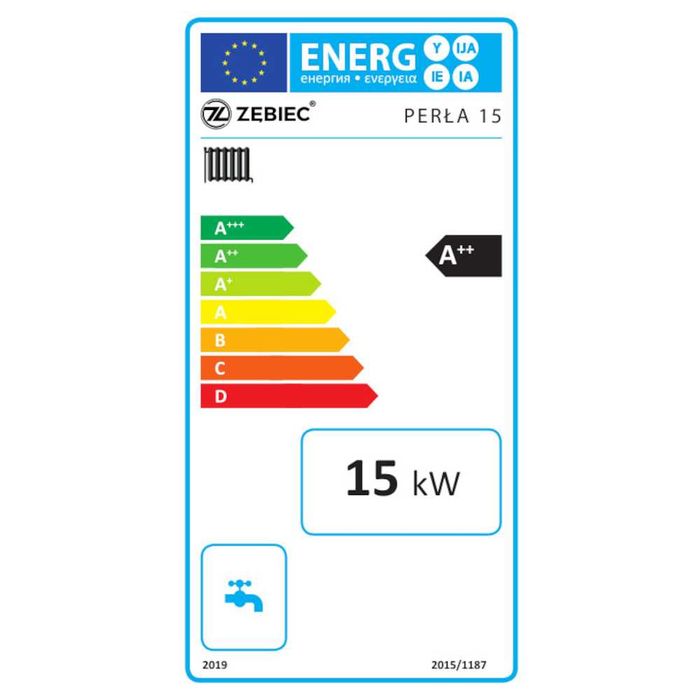 Kocioł, piec na pelet Zębiec PERŁA 15 kW - kompaktowe wymiary