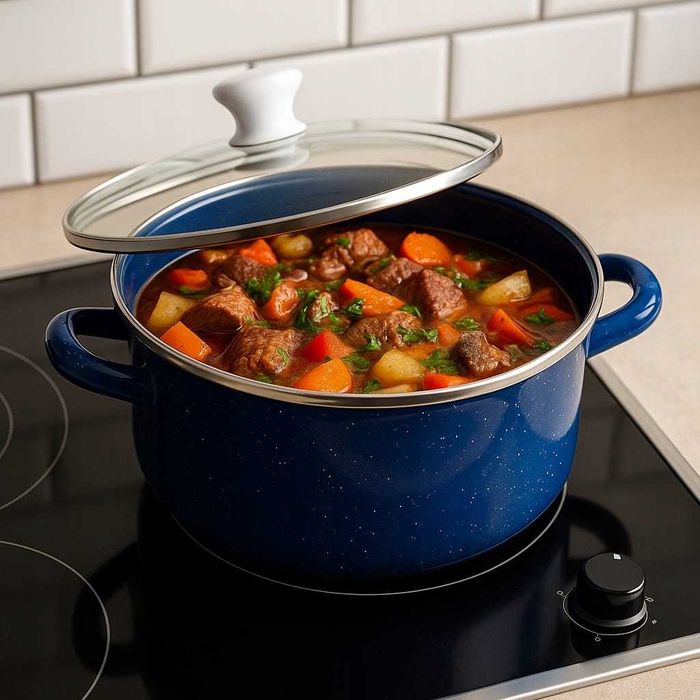 8 el. komplet garnków emaliowanych garnki emaliowane stalowe emalia