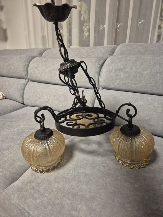 Żyrandol "PRL"  metalowy, 3-punktowy