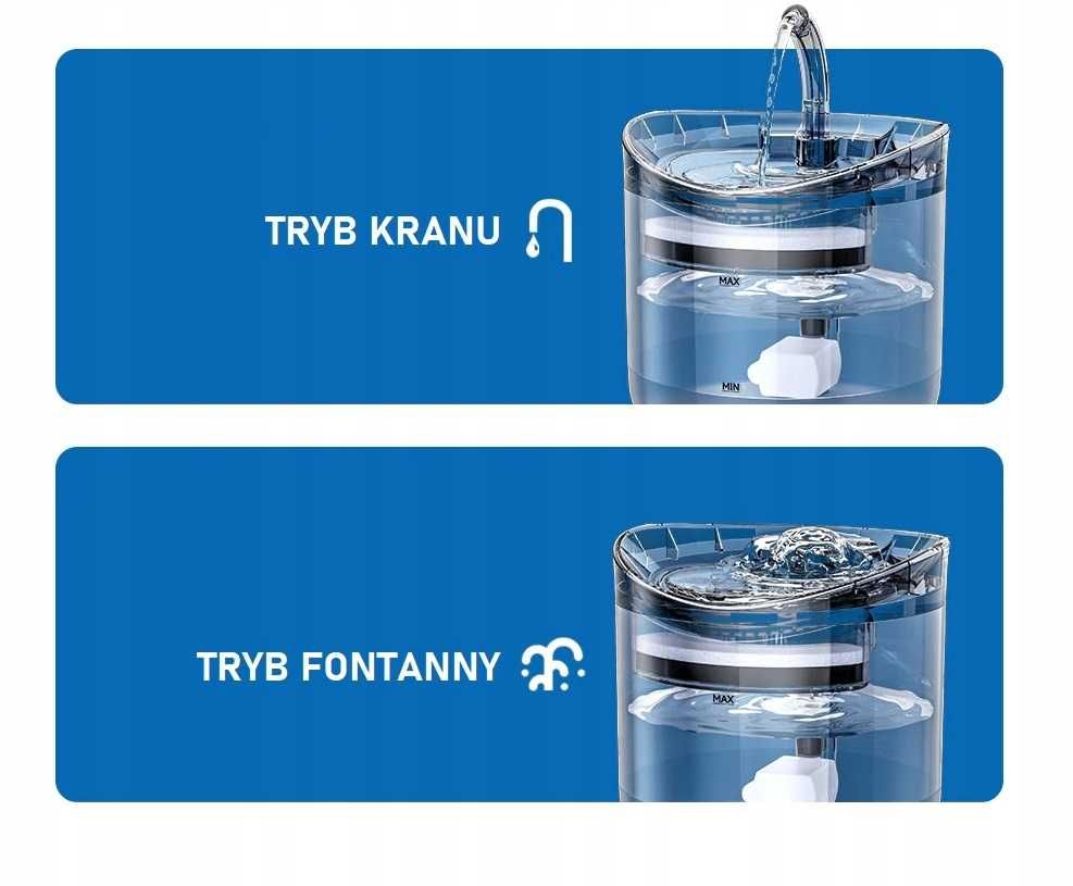 Poidełko fontanna automatyczna dla kota 2L z czujnikiem ruchu zestaw