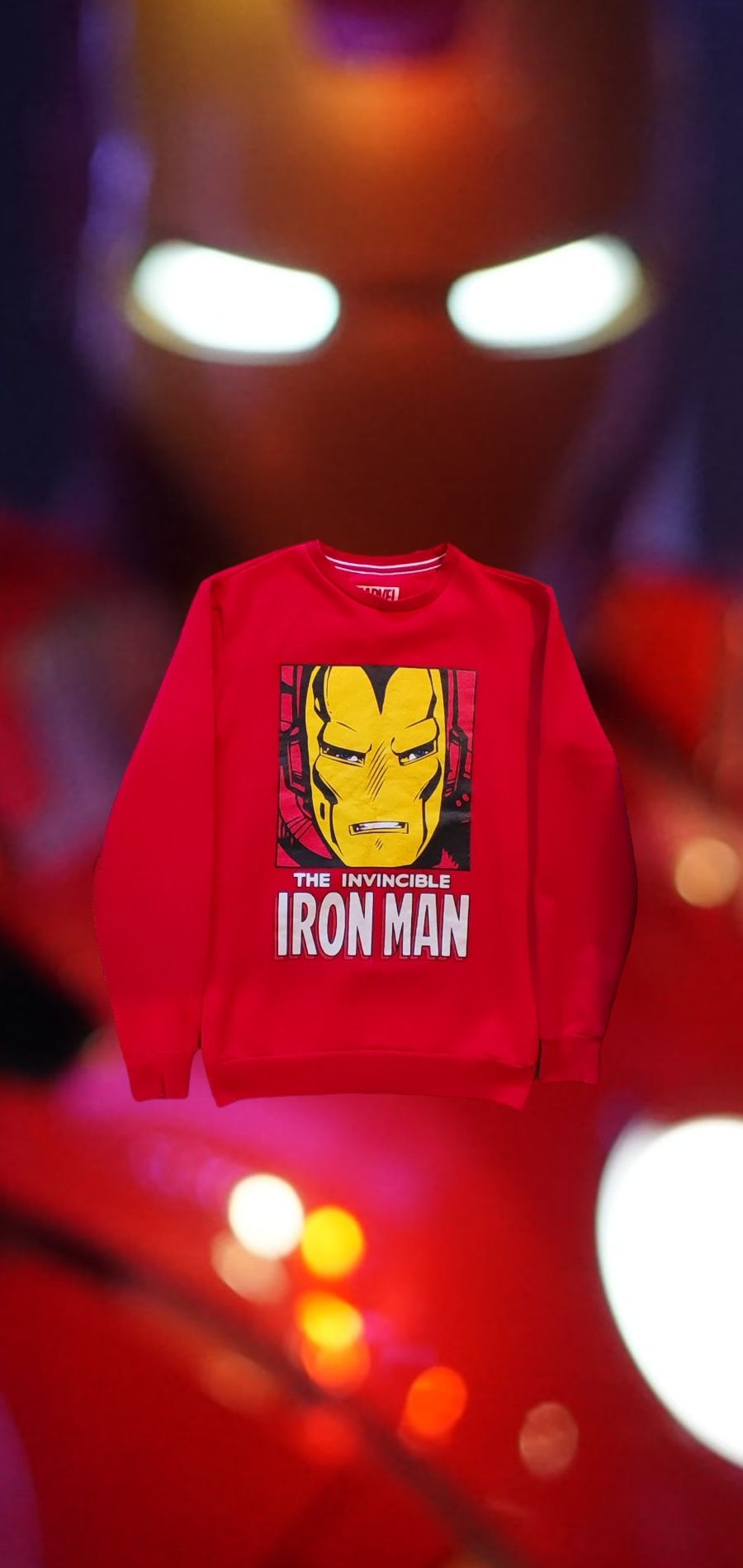 Bluza unisex Marvel Iron Man czerwona stan idealny. Prezent dla fana.