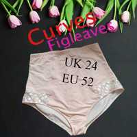 Curve EU 52 /UK 24 Трусы женские высокие с кружевом утяжка пудра