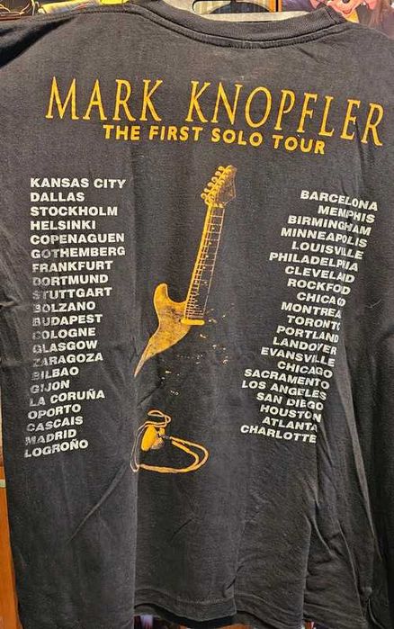 T-shirt Mark Knopfler 1996 – Primeira Tour Solo, Vintage Rara
