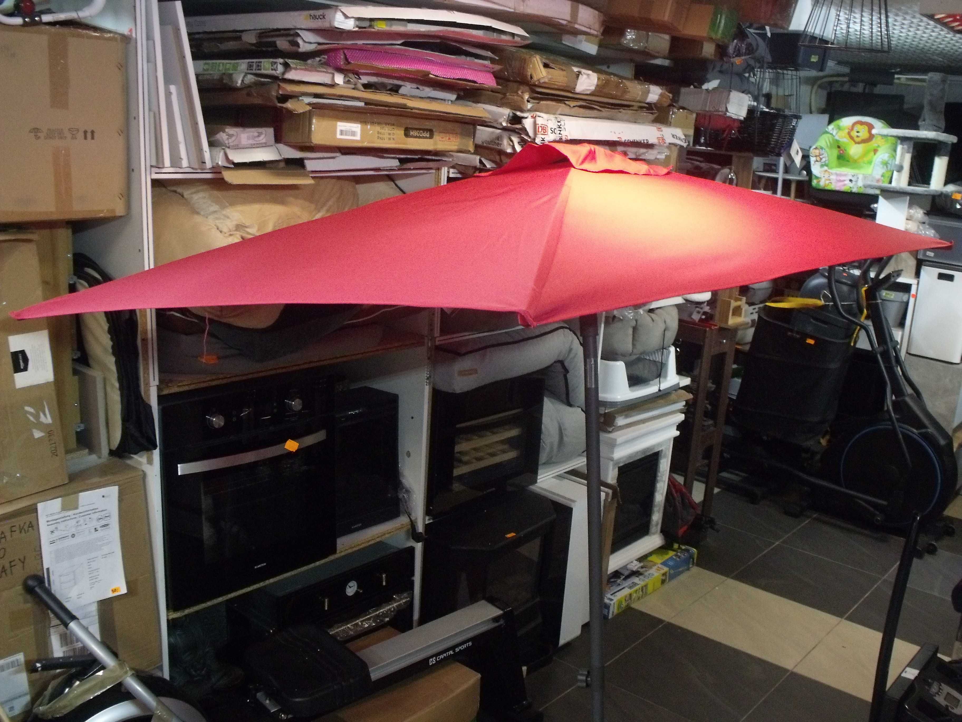 Parasol ogrodowy 240 x 140 cm Prostokątny Schneider Sevilla czerwony