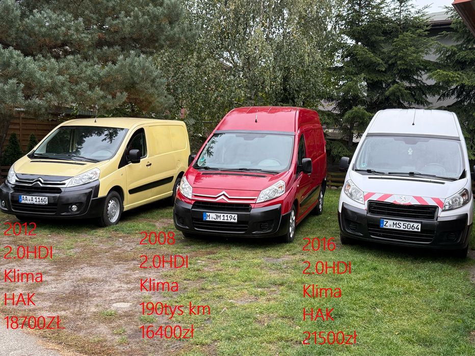 Peugeot EXPERT SCUDO JUMPY 2.0HDI 2016 Klimasprowadzony PO OPŁATACH!