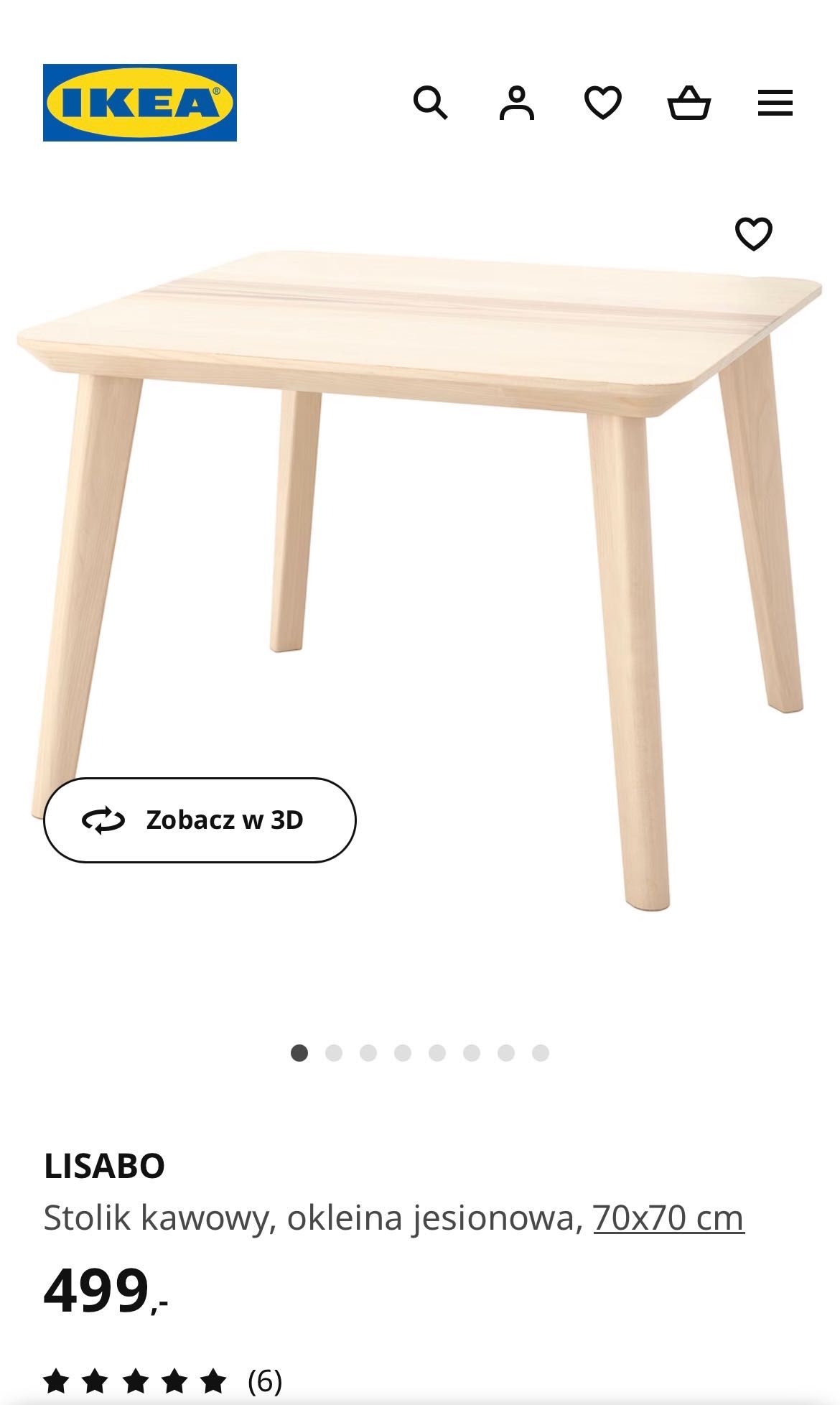 Stolik kawowy Ikea 70x70