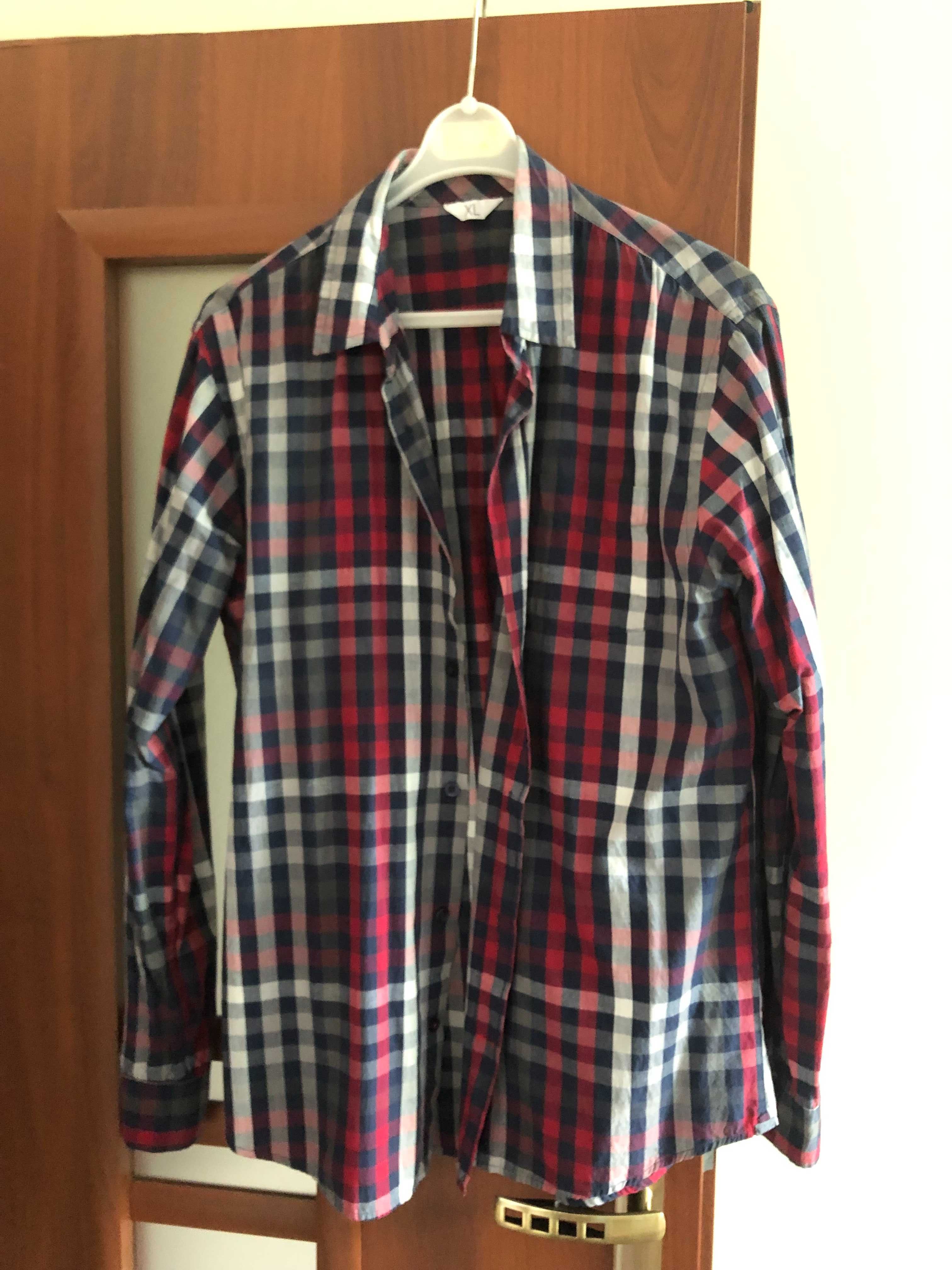 Modna koszula w kratę, długi rękaw, jak nowa (rozm. XL)