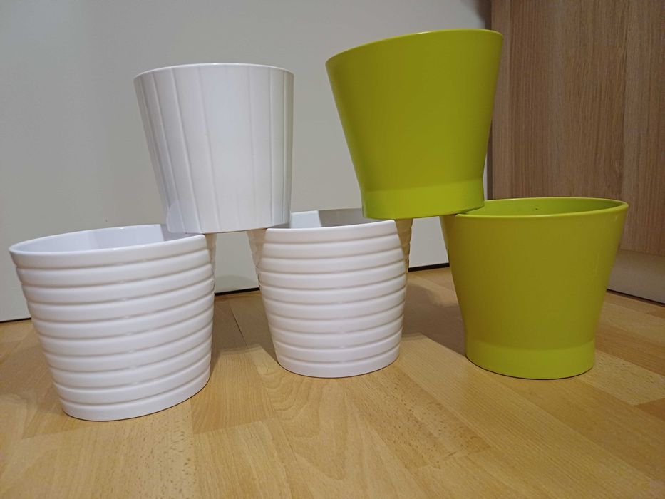 Ceramiczne osłonki na doniczki IKEA 5 szt