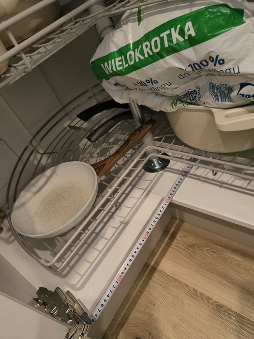 Kosz obrotowy 3/4, dwie półki, karuzela cargo narożne 750 75cm